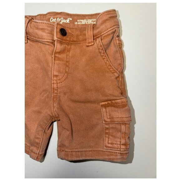 Cat & Jack Kids Cargo Denim Shorts Rust Color Size 12M - Picture 4 of 6